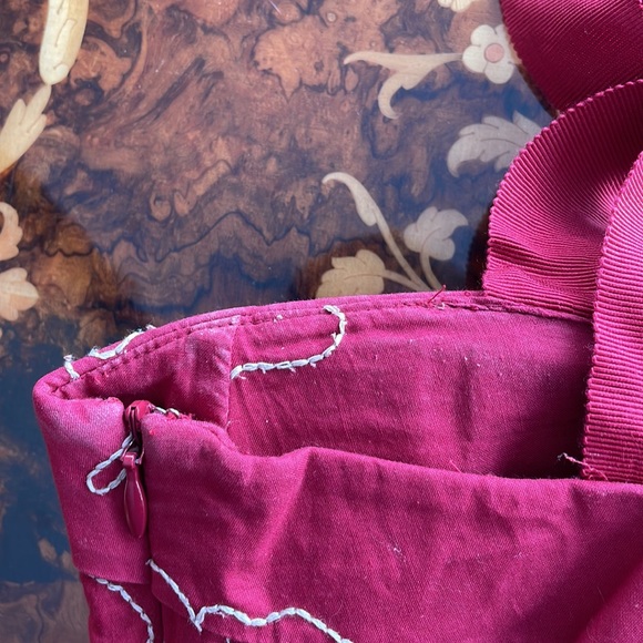 TIBI sz 4/6 red beaded tulle swing sweetheart dress shelf bust retro - Picture 9 of 9